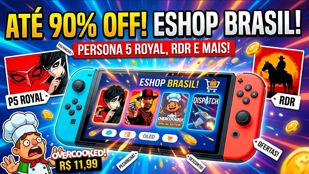 Fim de Semana Gamer: Nintendo eShop traz jogos para Switch com até 90% de desconto